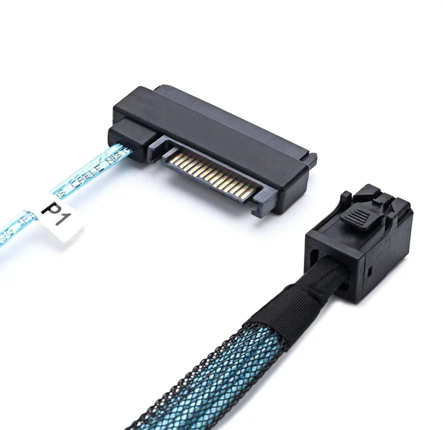 Alt view image 4 of 7 - SFF-8643 Internal Mini SAS HD to (4) 29pin SFF-8482 connectors with SAS 15pin Powe