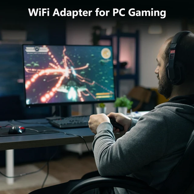 Alt view image 7 of 7 - 1300Mbps USB WiFi Adapter, Dualband 2.4G/5G WiFi Dongle for PC