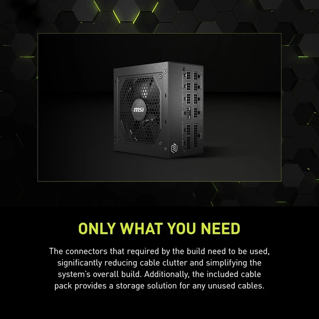 Alt view image 6 of 7 - MAG A850GL PCIE5, Fully Modular Compact Gaming 850W Power Supply, 80+ Gold, ATX 3.1 & PCIe 5.1 Ready, Native Dual-Color 12V-2x6 Cable