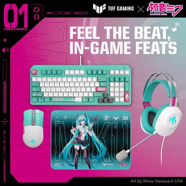 Alt view image 7 of 7 - Gaming P1 Hatsune Miku Edition Portable Gaming Mouse Pad 10 x 8 (Medium Size), Aqua, Protective Coating, Water-Resistant Surface, Durable Anti-Fray Stitching, Non-Slip Rubber Base