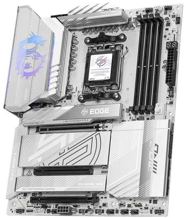 Alt view image 3 of 5 - MSI MPG X870E EDGE TI WIFI Blade Titanium Motherboard Supports CPUs 9850X3D/9950X3D2/9800X3D (AMD X870E/AM5 Socket)