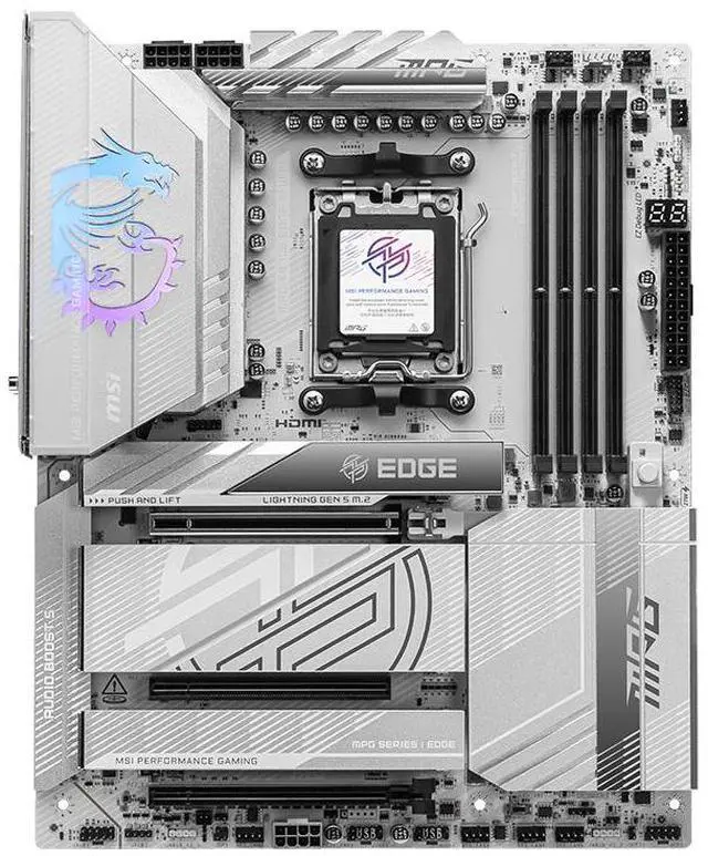 Alt view image 4 of 5 - MSI MPG X870E EDGE TI WIFI Blade Titanium Motherboard Supports CPUs 9850X3D/9950X3D2/9800X3D (AMD X870E/AM5 Socket)