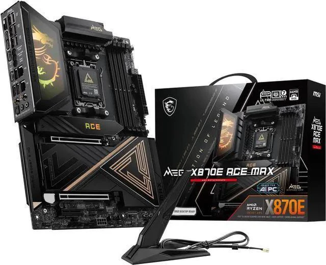Alt view image 2 of 4 - MSI MEG X870E ACE MAX AM5 Gaming Motherboard, DDR5 9000+ OC, 18+2+1 Power Phase, PCIe 5.0, 5x M.2, Wi-Fi 7, 10G/5G LAN, USB4, ALC4082 Audio