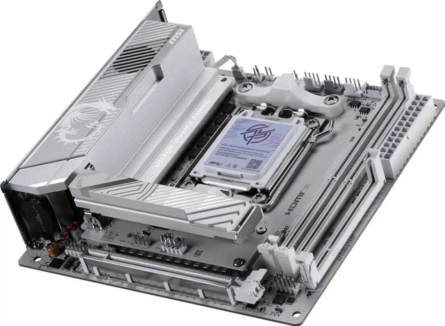 Alt view image 5 of 7 - MSI MPG X870I EDGE TI EVO WIFI AM5 Mini-ITX White Motherboard, DDR5 10000+ OC, 8+2+1 Power, PCIe 5.0, 3x M.2, Wi-Fi 7, 5G LAN, USB4, ALC4080 Audio