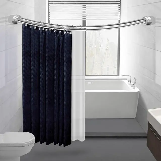 Alt view image 6 of 7 - Utopia Alley Adjustable Double Curved Shower Rod, 45-72 Aluminum, Rust Proof, Extra 30% Space, Need Drilling, Chrome