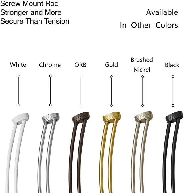 Alt view image 7 of 7 - Utopia Alley Adjustable Double Curved Shower Rod, 45-72 Aluminum, Rust Proof, Extra 30% Space, Need Drilling, Chrome