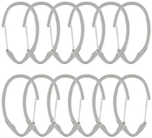 Alt view image 4 of 7 - Utopia Alley Rust-Proof Zinc Shower Curtain Hooks with Clasp Closure, Shower Hooks Hangers for Bathroom, Kitchen Utensils, Curtains, Clothing, Towels etc - Set of 12, Chrome