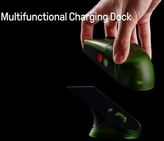 Alt view image 3 of 7 - Retro R8 Mouse with Charging Dock, PAW 3395 Optical Sensor DPI 26K, 4K Polling Rate, Programmable Buttons, Kailh Sword GM X Micro Switches, Ambidextrous - Xbox Edition (Officially Licensed)