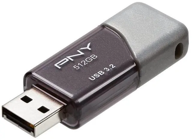 Alt view image 2 of 4 - 512GB Turbo Attache 3 USB 3.2 Flash Drive 100MB/s, Silver (Pack of 1)