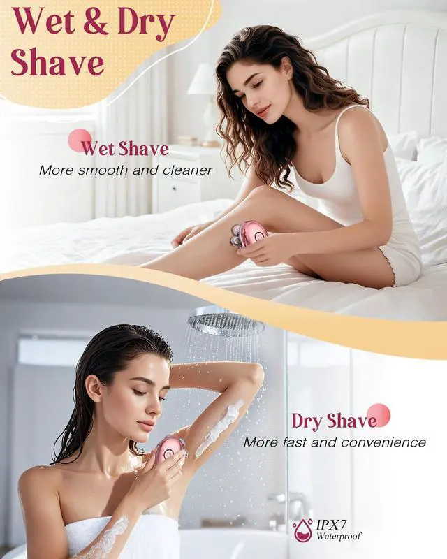 Alt view image 4 of 6 - Electric Razors for Women, 7D Electric Shaver for Women, Cordless Facial Hair Removal Trimmer for Women's Face, Waterproof Ladies Shaver for Arms, Underarms, Peach Fuzz, Sensitive Skin