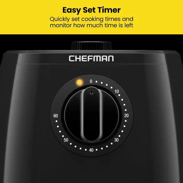 Alt view image 4 of 7 - TurboFry 2-Quart Air Fryer, Dishwasher Safe Basket & Tray, Use Little to No Oil For Healthy Food, 60 Minute Timer, Fry Healthier Meals Fast, Heat And Power Indicator Light, Temp Control, Black