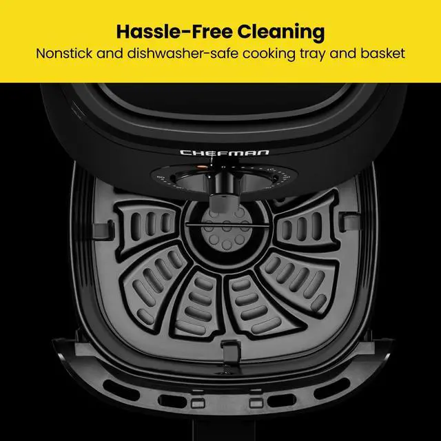 Alt view image 5 of 7 - TurboFry 2-Quart Air Fryer, Dishwasher Safe Basket & Tray, Use Little to No Oil For Healthy Food, 60 Minute Timer, Fry Healthier Meals Fast, Heat And Power Indicator Light, Temp Control, Black