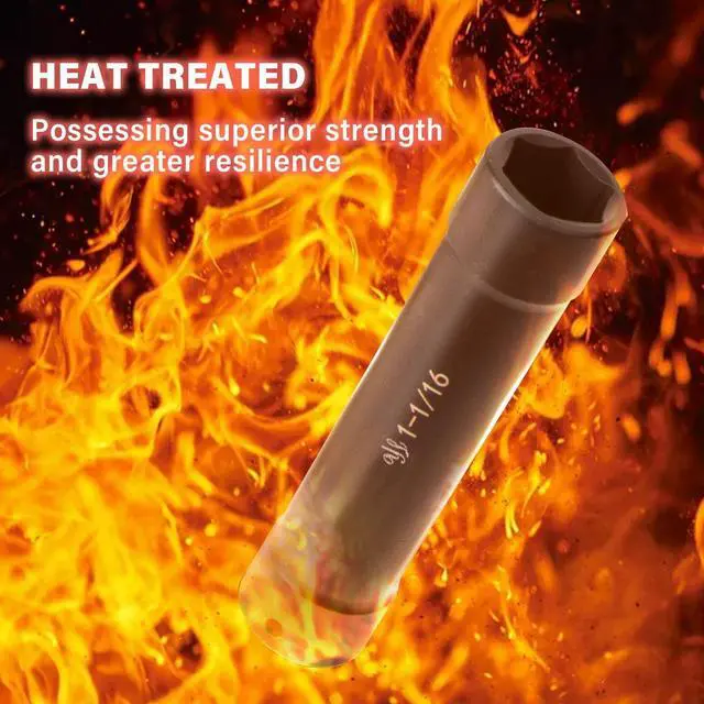 Alt view image 5 of 6 - 1/2 Inch Drive Extra Deep Long Socket Set, 6PCS Extended Length Impact Socket Set Contains Sizes 3/4", 7/8", 15/16", 1-1/16", 1-1/8", 1-1/4", Specifically Designed for High Torque Applications