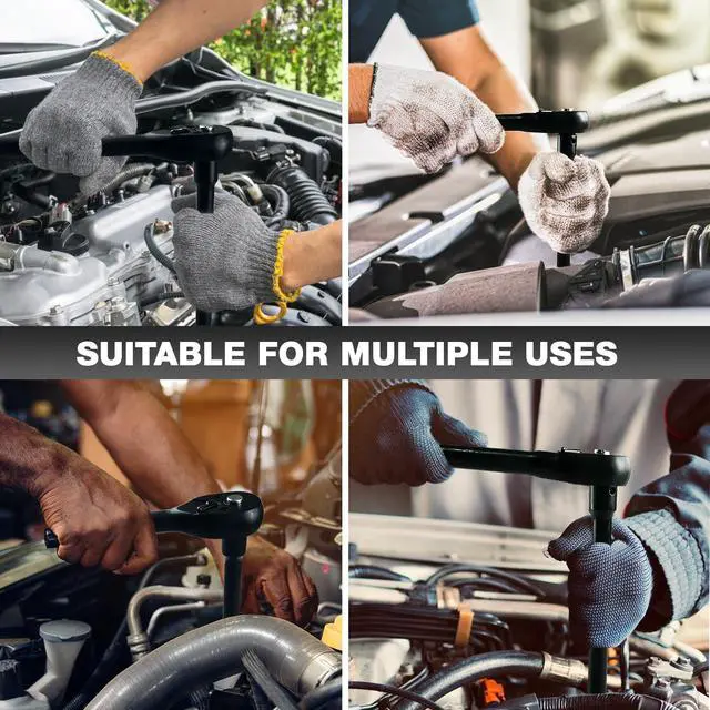 Alt view image 6 of 7 - 3/8" Drive Impact Socket Set 64-Piece, Deep & Shallow SAE (5/16"-1") & Metric (6-24mm), with 3/8-Inch Ratchet Handle, 6 Points,Cr-V, Extension Bars, Universal Joint, Gift for Men