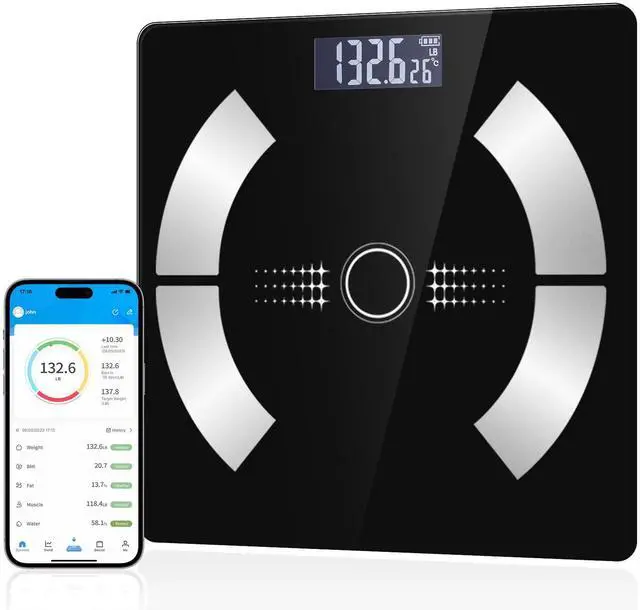 Main image of Body Fat Scale, Smart Weight Scale, Digital Bathroom Scale with Bluetooth functionality, Capable of Analyzing Body Fat, Muscle Mass, Water Content, and Bone Mass.