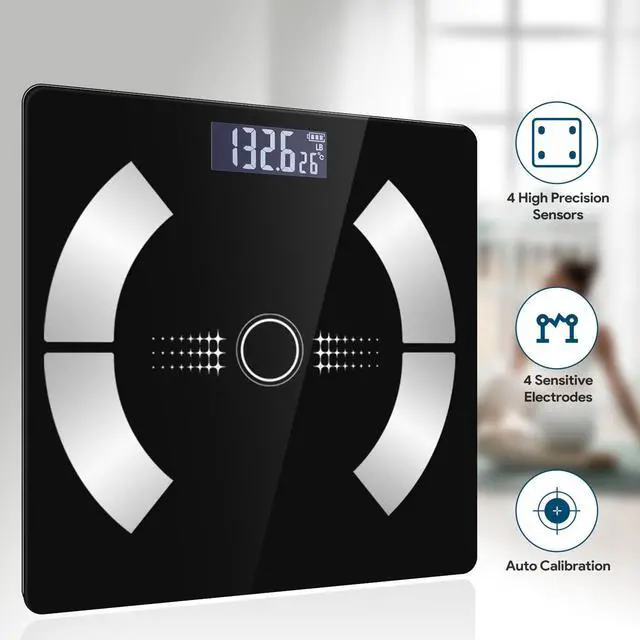 Alt view image 2 of 7 - Body Fat Scale, Smart Weight Scale, Digital Bathroom Scale with Bluetooth functionality, Capable of Analyzing Body Fat, Muscle Mass, Water Content, and Bone Mass.