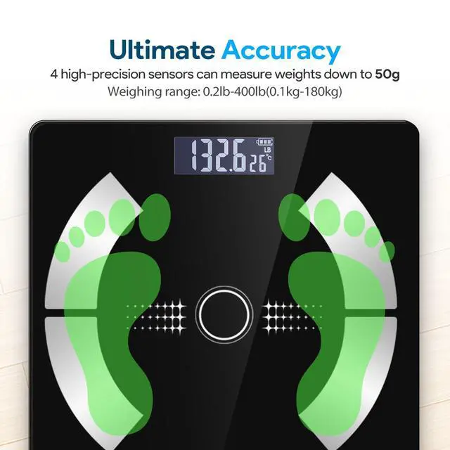 Alt view image 4 of 7 - Body Fat Scale, Smart Weight Scale, Digital Bathroom Scale with Bluetooth functionality, Capable of Analyzing Body Fat, Muscle Mass, Water Content, and Bone Mass.