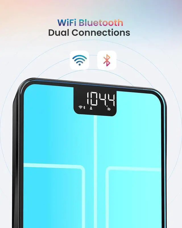 Main image of Smart Scale for Body Weight, BMI, Body Fat, Muscle Mass, Bluetooth Wi-Fi Rechargeable Scale, RGB Lighting Color Changing Scale, Sync with Fitness App, Chroma Aspire