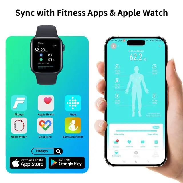 Alt view image 6 of 7 - Scale for Body Weight Digital Bathroom Scale with 8 Electrodes, 21 Body Datas Dual Frequency BIA Measurement Smart Weight Scale Compatible with iOS & Android, Max 400lb/180kg/28st