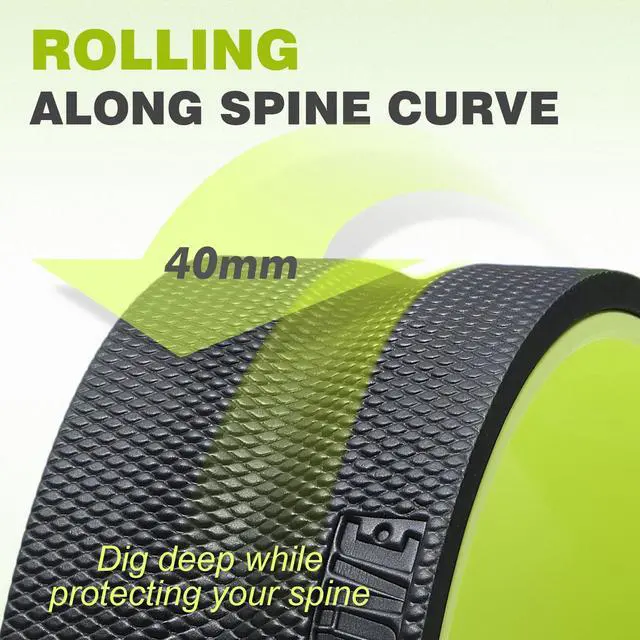 Alt view image 5 of 7 - Back Roller Wheel - 5 Pack Yoga Foam Roller for Physical Therapy & Back Stretcher, Deep Tissue Massage for Pain Relief & Stretching | Green.