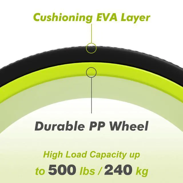 Alt view image 4 of 7 - Back Roller Wheel - 5 Pack Yoga Foam Roller for Physical Therapy & Back Stretcher, Deep Tissue Massage for Pain Relief & Stretching | Green.