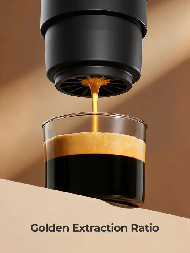 Main image of Portable Handheld Electric Espresso Machine, Ultra Light Compact Coffee Maker for Hot Water, 160ML Large Water Tank, 2300mAh Battery, Unique Bracket Fast Brewing for NS Capsules, Travel/Camping/Office