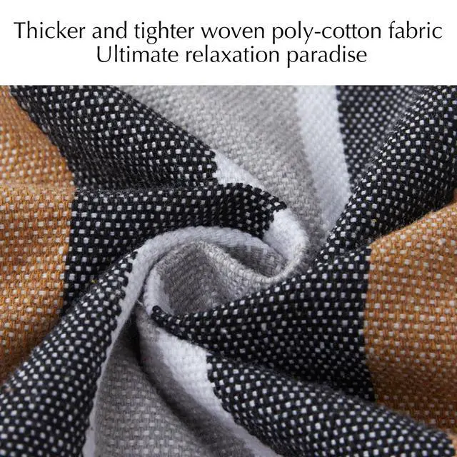 Alt view image 5 of 6 - Family Hammocks for Outside, Replacement Outdoor Tree Hammock for Indoor Patio Porch Garden (Coffee, Large)