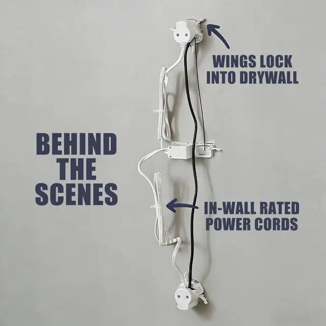 Alt view image 4 of 7 - in Wall Cable Management Kit for TV & Soundbar - Cord Hiding for Wall, Hide TV Wires When Mounting, Includes Power & Low Voltage Cable Management, Includes Hole Saw Drill Attachment for Install