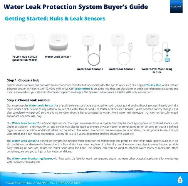 Alt view image 4 of 7 - Smart Home Starter Kit: Hub & 3-Pack Water Leak Sensor 1, LoRa Up to 1/4 Mile Open-Air Range, SMS/Text, Email & Push Notifications, w/Alexa, IFTTT, Home Assistant
