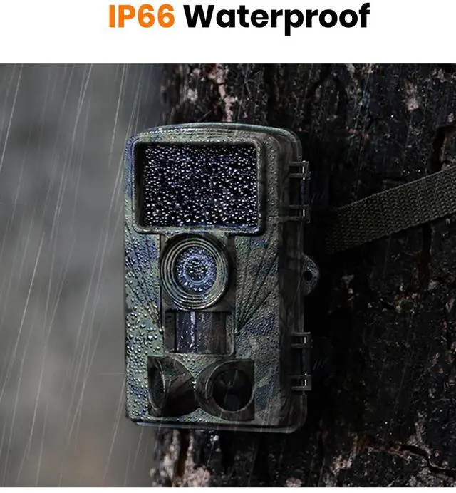 Alt view image 6 of 7 - Trail Camera - 4K 48MP Game Camera with Night Vision, 0.05s Trigger Motion Activated Hunting Camera, IP66 Waterproof, 130°Wide-Angle with 46pcs No Glow Infrared Leds for Outdoor Wildlife Monitoring
