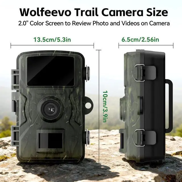 Alt view image 6 of 7 - Trail Camera, 36MP 2K 0.1S Trigger Motion Activated,Game Camera with Night Vision IP66 Waterproof 2.0''LCD 90° Cam Lens for Outdoor Scouting Wildlife Monitoring Home Security, Gifts for Men
