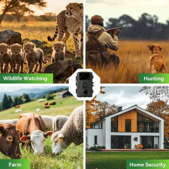 Alt view image 7 of 7 - Trail Camera, 36MP 2K 0.1S Trigger Motion Activated,Game Camera with Night Vision IP66 Waterproof 2.0''LCD 90° Cam Lens for Outdoor Scouting Wildlife Monitoring Home Security, Gifts for Men