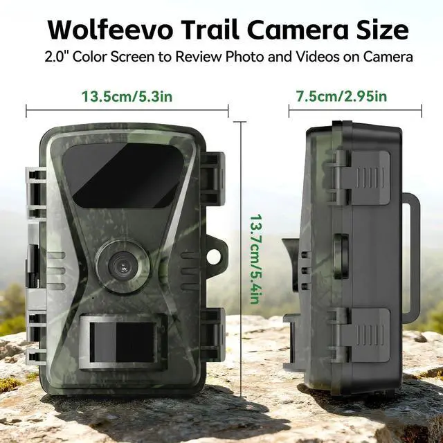 Alt view image 6 of 7 - 2026 New upgrade Trail Camera, 36MP 2K 0.1S Trigger Motion Activated,Game Camera with Night Vision IP66 Waterproof 130° Cam Lens for Outdoor Wildlife Monitoring Home Security, Gifts for Men 2 Pack