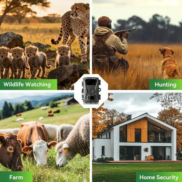 Alt view image 7 of 7 - 2026 New upgrade Trail Camera, 36MP 2K 0.1S Trigger Motion Activated,Game Camera with Night Vision IP66 Waterproof 130° Cam Lens for Outdoor Wildlife Monitoring Home Security, Gifts for Men 2 Pack