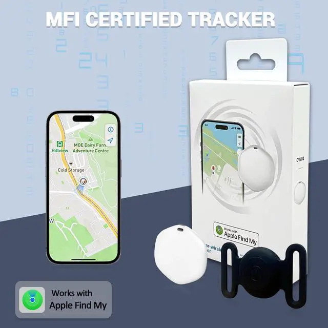 Alt view image 4 of 7 - GPS Tracker for Dogs, Mini GPS Cat Tracker, IPX8 Waterproof GPS Tracker for Cats with Holder, No Monthly Fee, Work with Apple Find My(iOS Only), Smart Trackers for Dogs Finder Trackers Pets(Black)