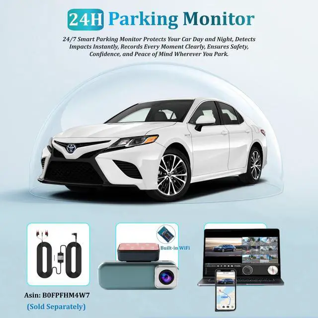 Alt view image 5 of 7 - Dash Cam Front and Rear: 4K+1080P Dash Camera for Cars with 3.19" IPS Screen -Car Dashcam with WiFi APP Control 64GB Parking Mode Night Vision Loop Recording Emergency Lock