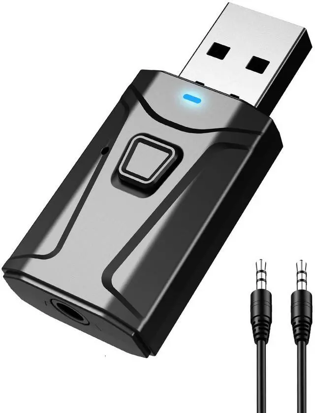 Main image of USB Bluetooth Adapter for Car, Bluetooth Transmitter Receiver Plug & Play, 3.5mm AUX Wireless Audio Adapter for TV, Headphone, PC, Stereo