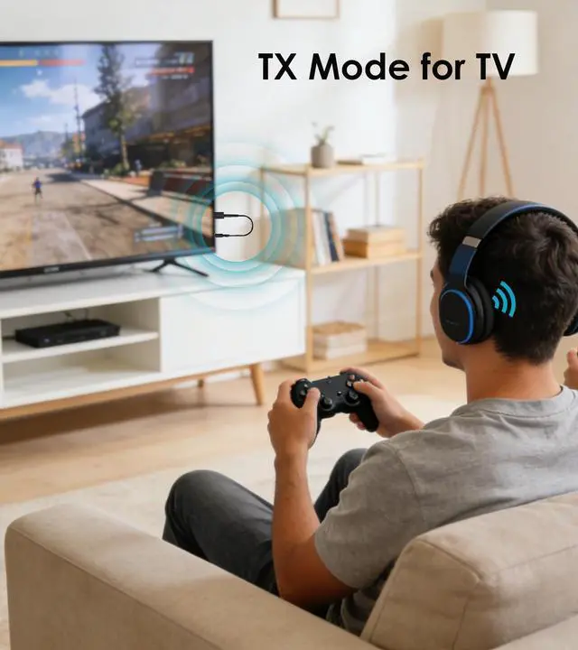 Alt view image 3 of 7 - USB Bluetooth Adapter for Car, Bluetooth Transmitter Receiver Plug & Play, 3.5mm AUX Wireless Audio Adapter for TV, Headphone, PC, Stereo