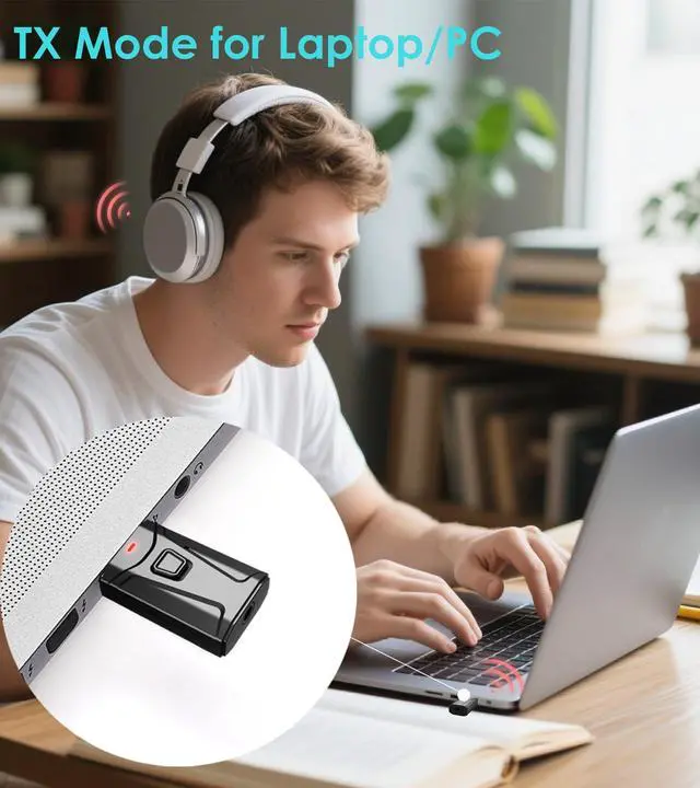 Alt view image 5 of 7 - USB Bluetooth Adapter for Car, Bluetooth Transmitter Receiver Plug & Play, 3.5mm AUX Wireless Audio Adapter for TV, Headphone, PC, Stereo