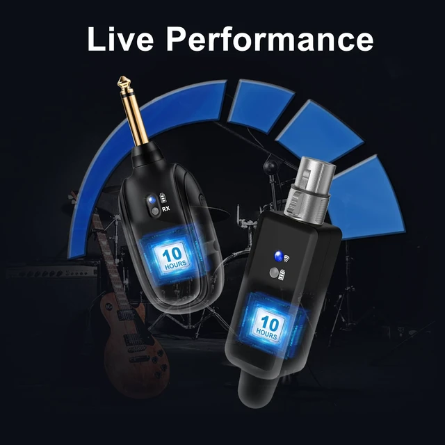 Alt view image 6 of 6 - Wireless Microphone Transmitter Receiver 2.4GHz, XLR Microphone Wireless System, Rechargeable Wireless Mic Adapter for Audio Mixer, Dynamic and Condenser Mic, Guitar, Bass (A811)