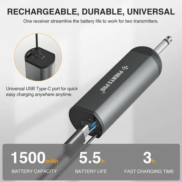 Alt view image 5 of 6 - Dual Digital Headset/Lapel Wireless Microphone System PDP-2-2B | 2 Bodypack Transmitters, Mini Receiver, 2 x 15 Frequencies, Hands-Free Vocals, Karaoke