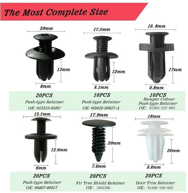 Alt view image 4 of 6 - 105 Pcs Auto Trim Removal Tool Kit, Plastic Pry Bar Set with Plastic Rivets for Car Door Panel, Audio Dashboard etc. Fastener Remover Tool Kit Red