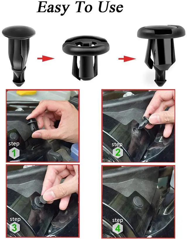 Alt view image 5 of 6 - 105 Pcs Auto Trim Removal Tool Kit, Plastic Pry Bar Set with Plastic Rivets for Car Door Panel, Audio Dashboard etc. Fastener Remover Tool Kit Red