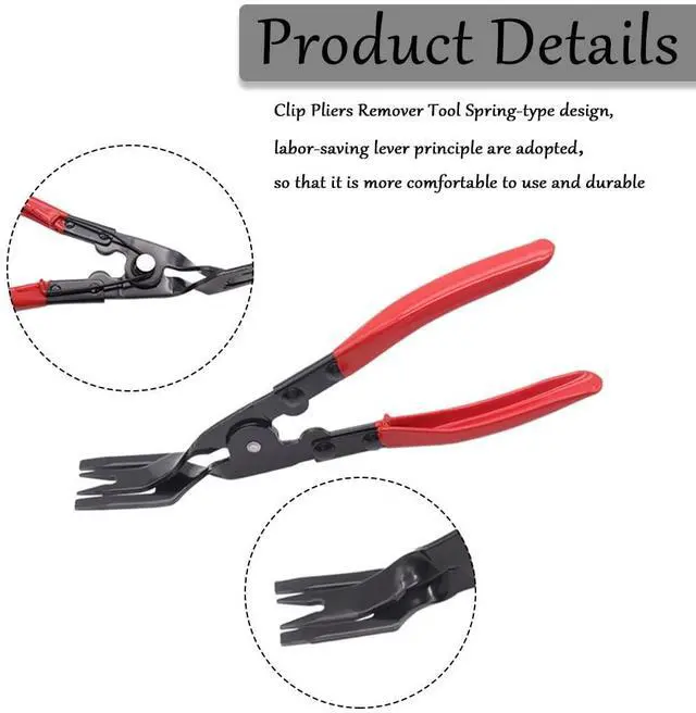 Alt view image 3 of 5 - 2 Pcs Red Clip Removal Tool, Pliers Fastener, Set Auto Trim Removal Tool Pry Tool For removing auto door panel and instrument panel