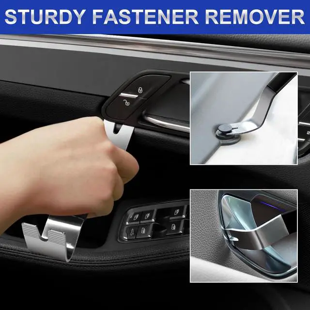 Alt view image 3 of 7 - 11 PCS AutoTrim Removal Tool Kit, Metal Pry Tool Auto Fastener Remover Pry Bar Set Trim Remover Kits for Vehicle Door Panel, Audio Radio Panel, Dashboard Repair Kit