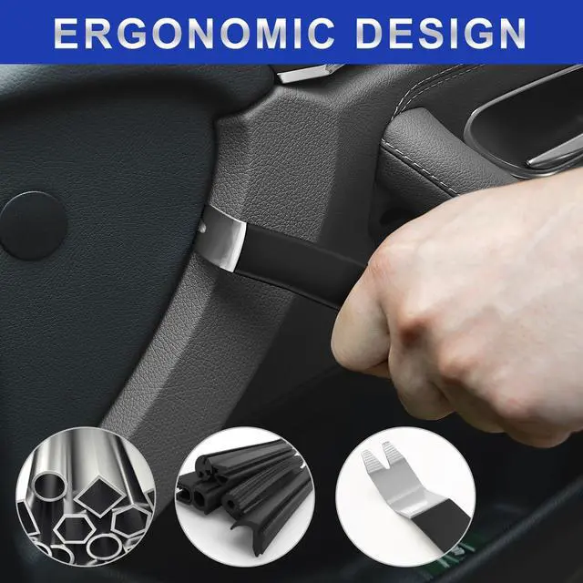 Alt view image 4 of 7 - 11 PCS AutoTrim Removal Tool Kit, Metal Pry Tool Auto Fastener Remover Pry Bar Set Trim Remover Kits for Vehicle Door Panel, Audio Radio Panel, Dashboard Repair Kit