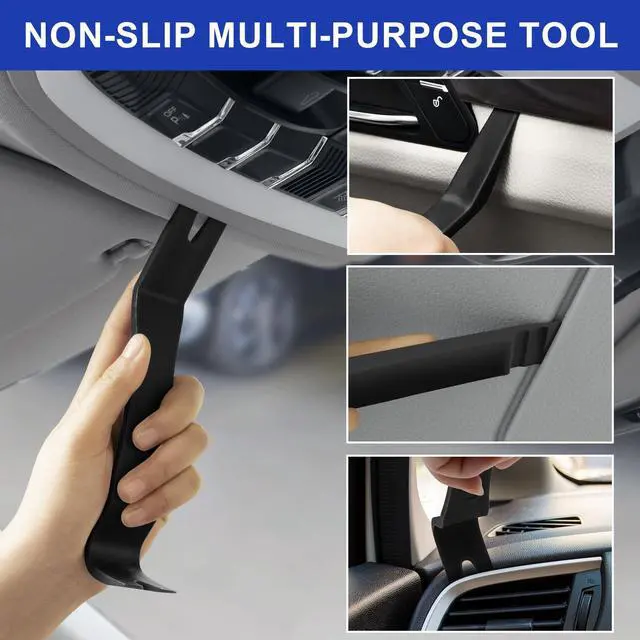 Alt view image 6 of 7 - 11 PCS AutoTrim Removal Tool Kit, Metal Pry Tool Auto Fastener Remover Pry Bar Set Trim Remover Kits for Vehicle Door Panel, Audio Radio Panel, Dashboard Repair Kit