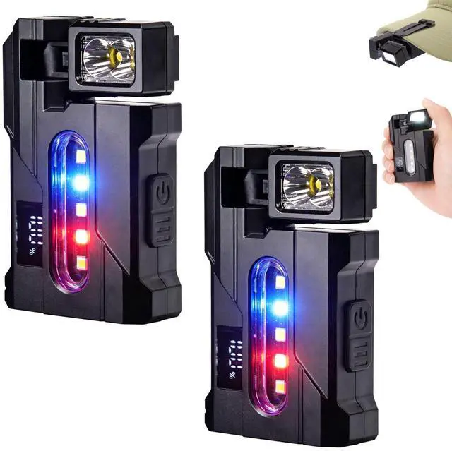 Main image of 2Pcs G5 EDC Flashlight Rechargeable,400 Lumens Dual Light Super Bright Mini EDC Flashight,1200mAh Portable Magnetic & Clip On Flat Pocket Flashlights,Keychain Flashlight for Outdoor Home Emergencies