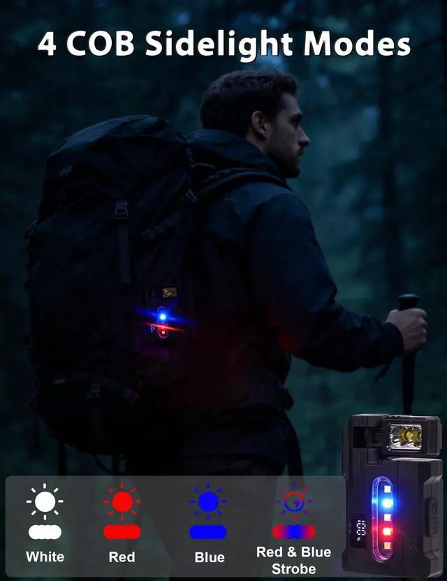 Alt view image 4 of 7 - 2Pcs G5 EDC Flashlight Rechargeable,400 Lumens Dual Light Super Bright Mini EDC Flashight,1200mAh Portable Magnetic & Clip On Flat Pocket Flashlights,Keychain Flashlight for Outdoor Home Emergencies