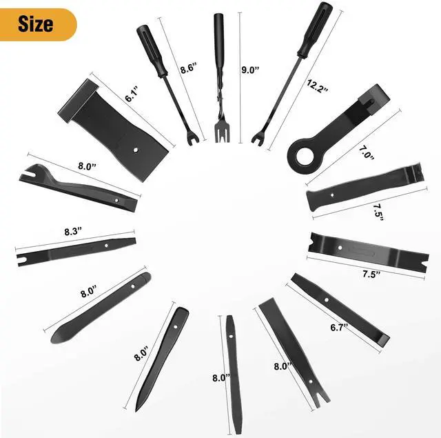Alt view image 2 of 7 - 238Pcs Trim Removal Tool, Auto Push Pin Bumper Retainer Clip Set Fastener Terminal Remover Tool Adhesive Cable Clips Kit Car Panel Radio Removal Auto Clip Pliers, Black